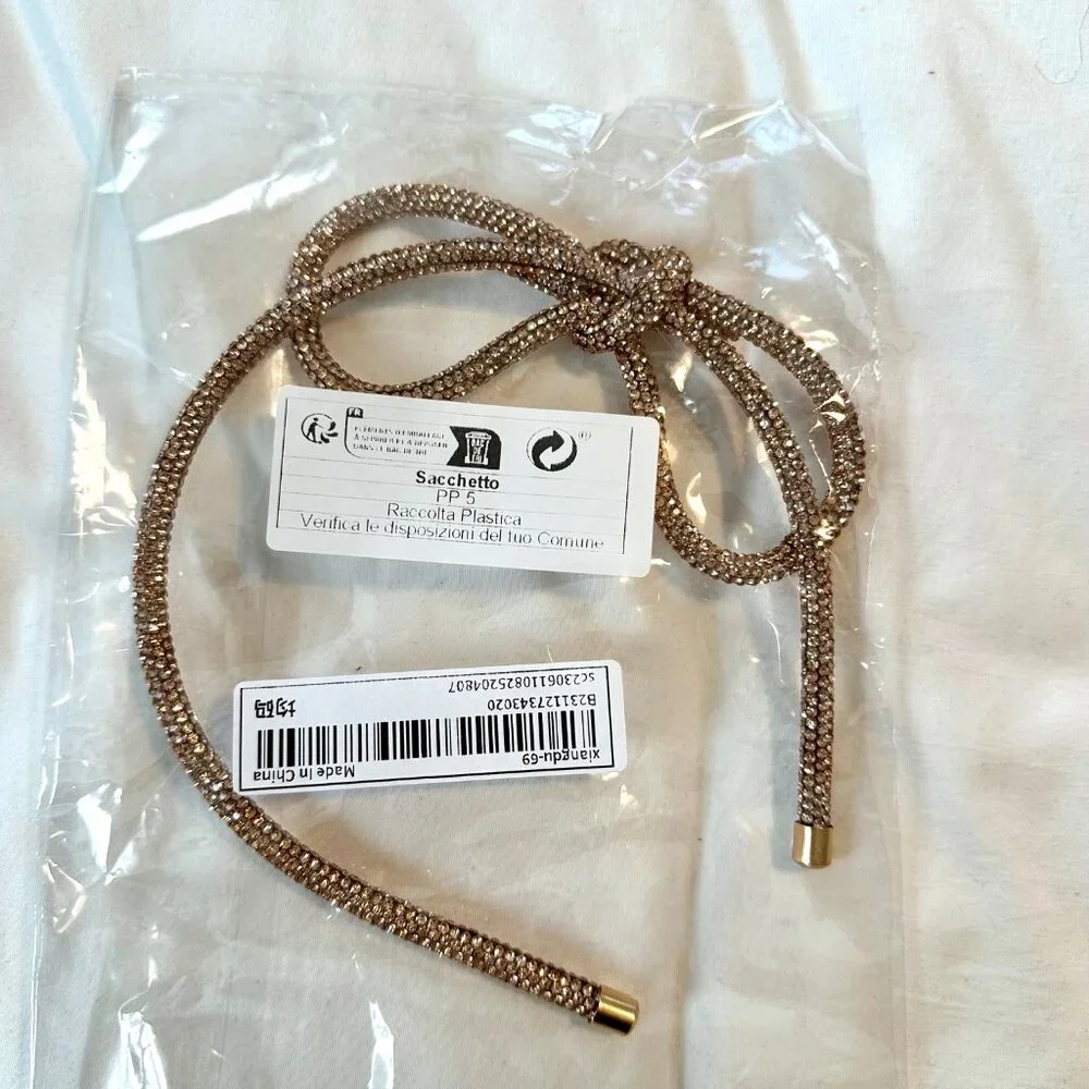 Set of 2: Sparkly Headbands Gold Bow & Black Pearls - NEW